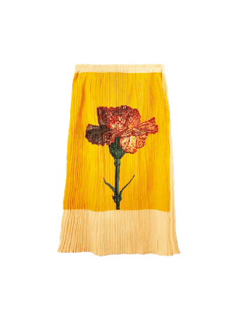 Issey Miyake - Orange Rare Rose Pleated Skirt