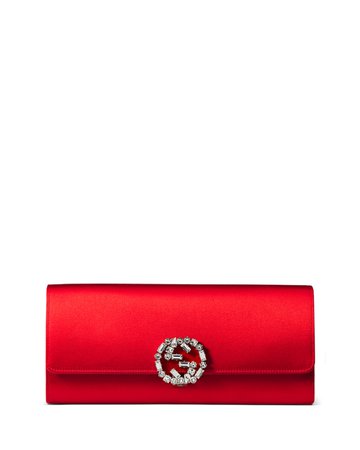Gucci Broadway Satin Evening Clutch Bag, Red | Neiman Marcus