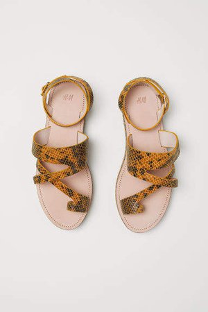 Leather Sandals - Yellow
