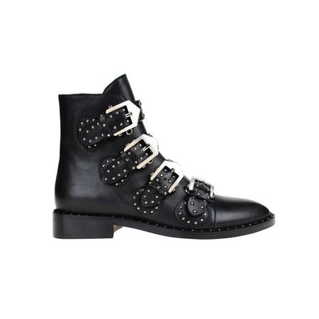 Exclusive - LEWIS Studded Buckled Biker Ankle Boots|Black| In Shoes | JESSICABUURMAN