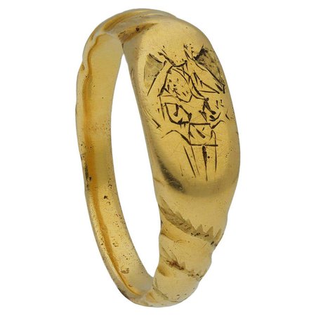 Medieval Iconographic Ring with the Holy Trinity, English, circa 15th Century For Sale at 1stDibs