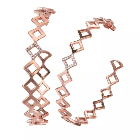 Regalo Hoop Earrings with Diamonds in 14k Rose Gold by GiGi Ferranti