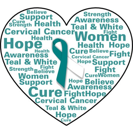 Cervical Cancer Awareness Heart - Polyvore - Cliparts.co