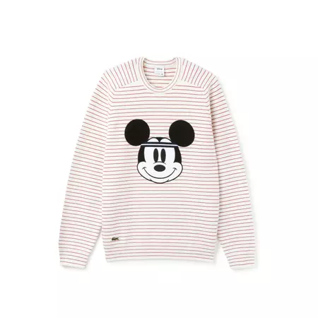 Men's Crew Neck Disney Mickey Embroidery Interlock Sweater | LACOSTE