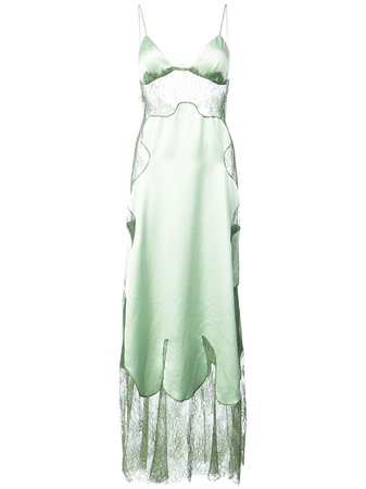 Shop green Off-White lace dress with Express Delivery - Farfetch