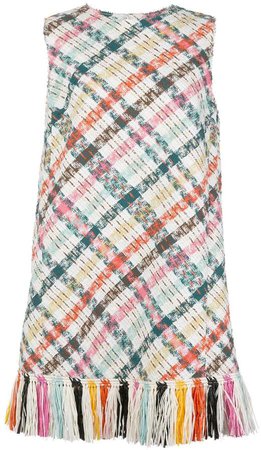 Embroidered Tweed Short Dress