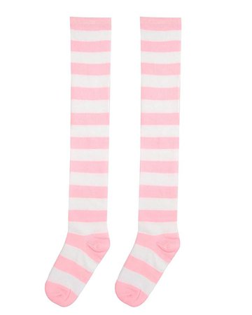 ZANZEA Womens Thigh High Socks Over the Knee Stocking Striped Tights Pink Medium at Amazon Women’s Clothing store: