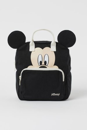 Printed Backpack - Black/Mickey Mouse - Kids | H&M US