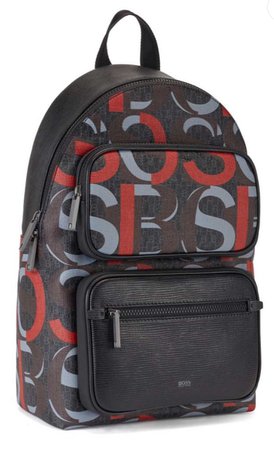 Boss Hugo Boss leather-trimmed backpack