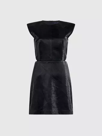 Ivar Croc PU Mini Dress Black | French Connection US
