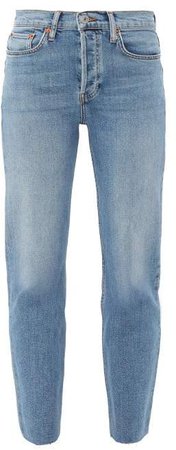 Stove Pipe High Rise Straight Leg Jeans - Womens - Denim