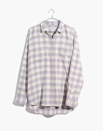 Flannel Sunday Shirt in Latton Plaid grey white