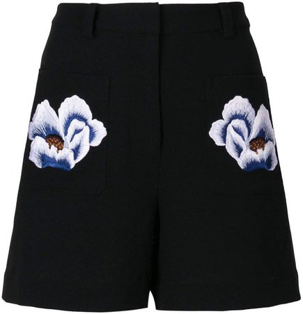 floral patch shorts
