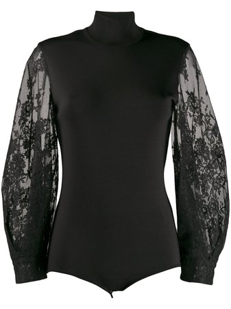 Black Givenchy Lace Sleeve Bodysuit | Farfetch.com