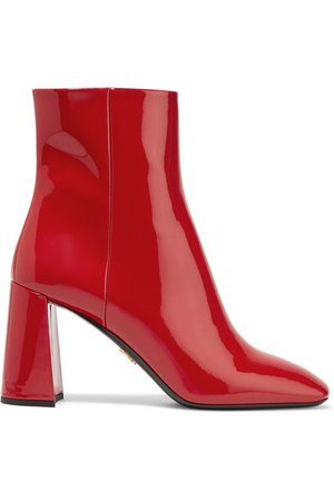 Prada | 85 patent-leather ankle boots | NET-A-PORTER.COM