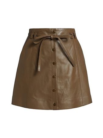 Shop Joie Tolain Leather Miniskirt | Saks Fifth Avenue
