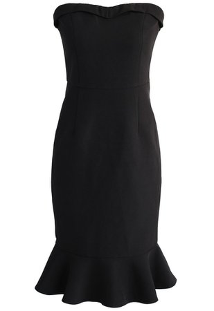 Simple Sophistication Strapless Body-con Dress in Black - Retro, Indie and Unique Fashion