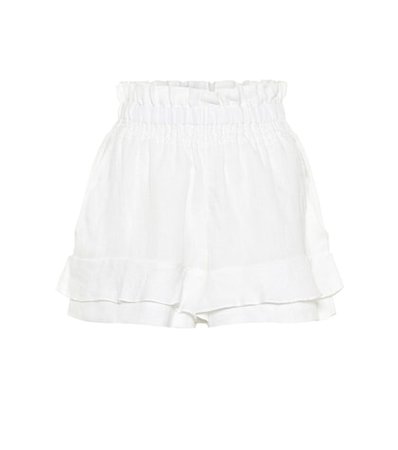 Griddy linen shorts