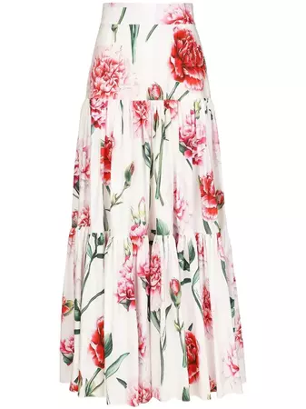 Dolce & Gabbana floral-print Tiered Maxi Skirt
