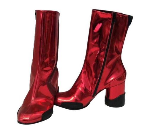 shiny red boots