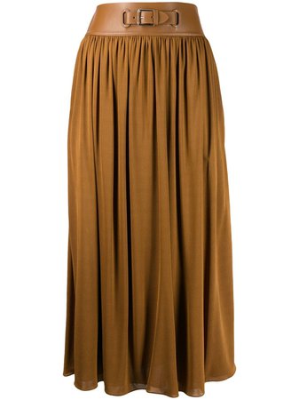 Ralph Lauren Buckle Pleated Skirt