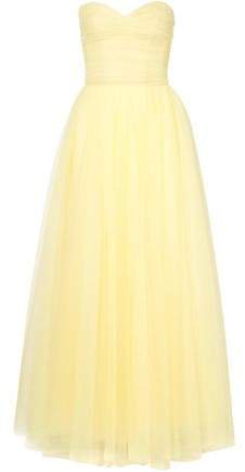 Strapless Ruched Tulle Gown