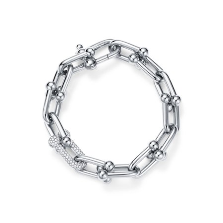 Tiffany HardWear link bracelet in 18k white gold with diamonds, medium. | Tiffany & Co.