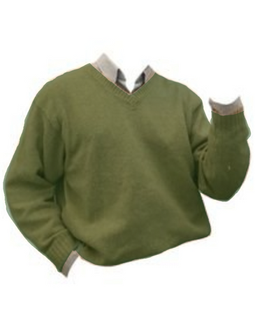 green sweater