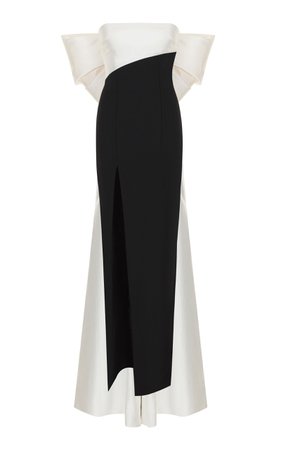 Bow-Detail Silk-Blend Gown by Rasario | Moda Operandi