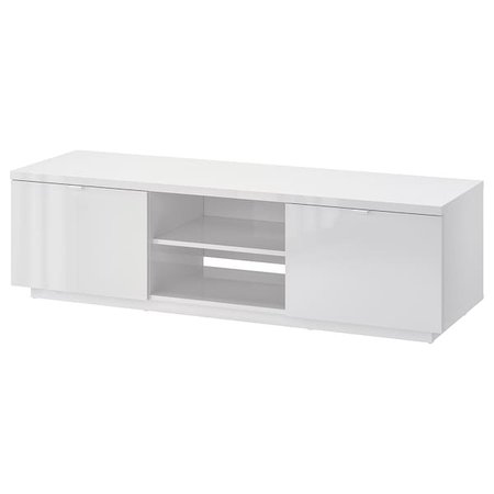 BYÅS TV bench - high gloss white - IKEA