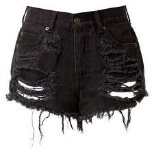 denim shorts - black