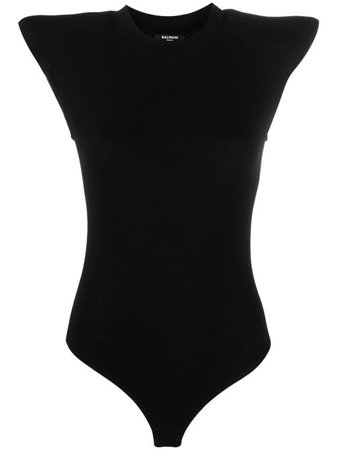 Shop black Balmain padded-shoulder bodysuit with Express Delivery - Farfetch