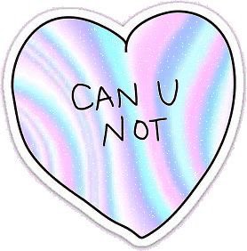 can u not holo heart sticker