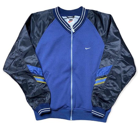 Vintage Nike Jacket 1990s Large 12-14 Unisex Blue... - Depop