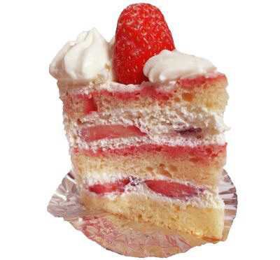 slice of victoria sponge cake strawberry cream