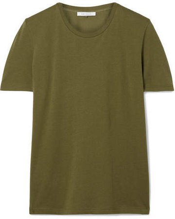 Ninety Percent - Jenna Organic Cotton-jersey T-shirt - Army green