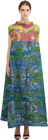 Amazon.com: YEZOER Summer Dress for Women Casual Style Sleeveless Womens Pleated Dresses Extra Long Maxi Dress Blue : Clothing, Shoes & Jewelry