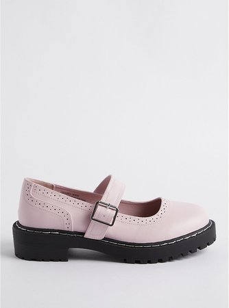 Plus Size - Mary Jane Flat - Faux Leather Pink (WW) - Torrid