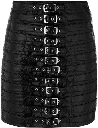 Manokhi patent leather buckle skirt