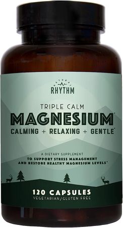 Amazon.com: Natural Rhythm Triple Calm Magnesium 150 mg - 120 Capsules – Magnesium Complex Compound Supplement with Magnesium Glycinate, Malate, and Taurate. Calming Blend for Promoting Rest and Relaxation. : Health & Household