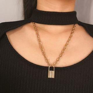 Seirios Alloy Lock Pendant Necklace | YesStyle