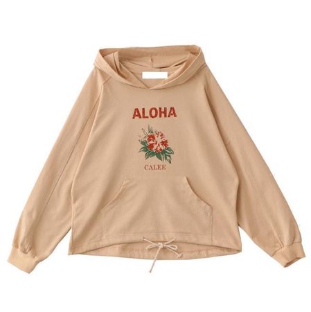 tan "aloha" hoodie