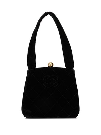 Chanel Pre-Owned 1995 Diamond Quilted Velvet Tote Bag - Farfetch