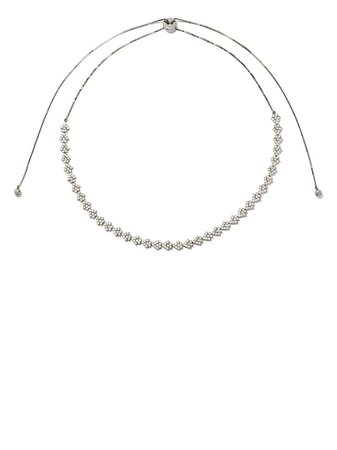 AS29 18k Black Gold Diamond Indiana Flower Choker Necklace - Farfetch