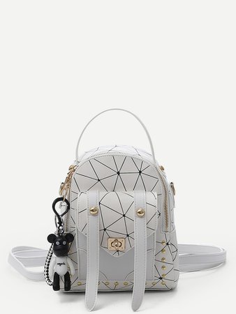 Pocket Front Geometric Backpack | SHEIN