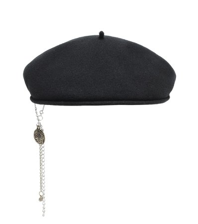 Marine Serre - Embellished wool beret | Mytheresa