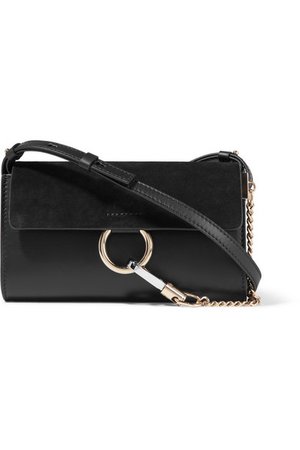Chloé | Faye mini leather and suede shoulder bag | NET-A-PORTER.COM