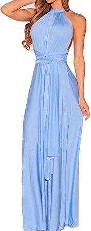 Clothink Convertible Warp Maxi Dress Multi Way Wear Party Wedding Bridesmaid Long Dresses at Amazon Women’s Clothing store