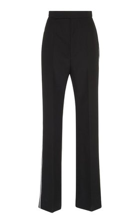Haider Ackermann High Waisted Embroidered Trouser With Tuxedo Stripe