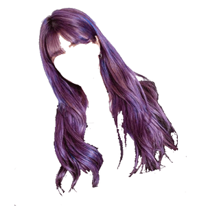 purple hair bangs png